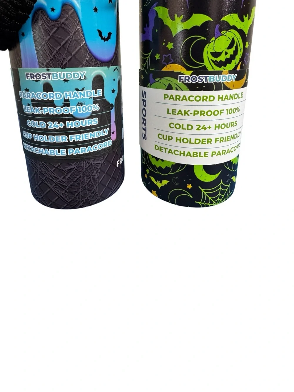 2 Viral FrostBuddy Glow In The Dark Halloween Water Bottles NWT